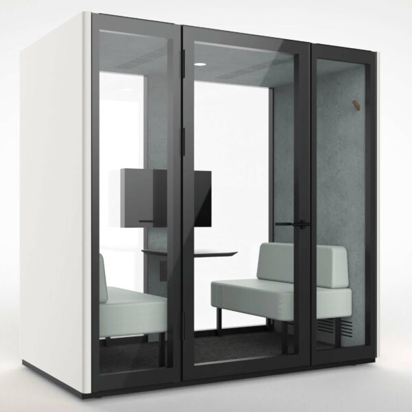 FAM Solutions Privacy Pods offer a convenient alternative to traditional meeting rooms, allowing teams to hold discussions, brainstorm, and collaborate without disrupting the entire workspace.