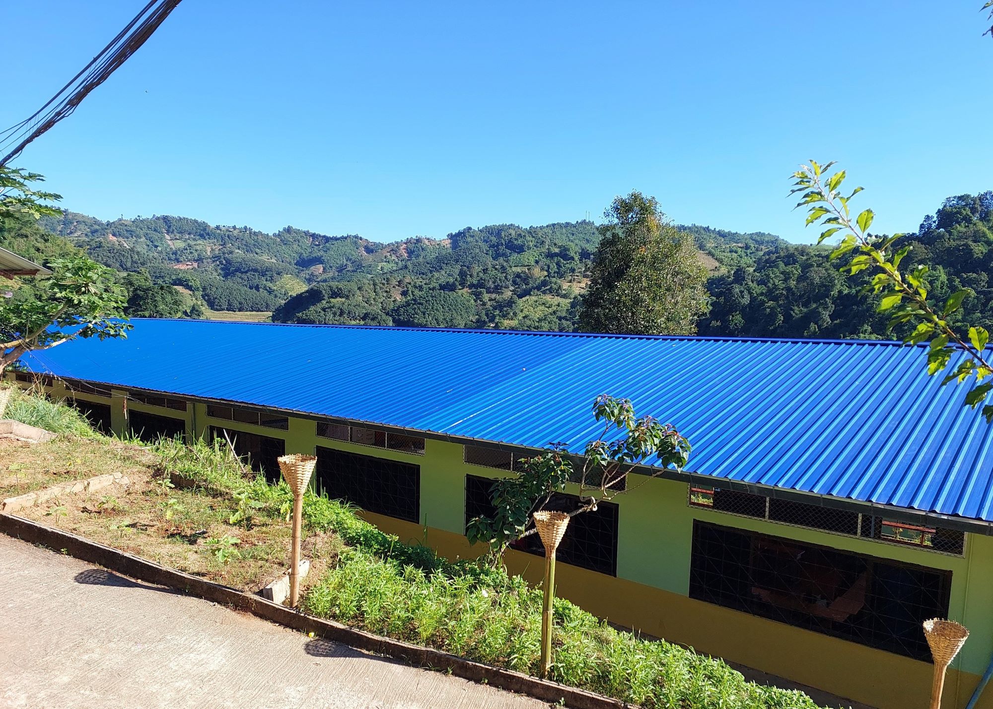 The newly renovated school building for students and teachers at Ban Huay Eun School.